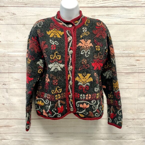 Hand Knit wool blend nordic style sweater - Picture 1 of 7